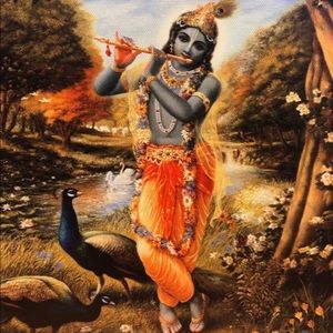 8x10 Hindu God Krishna Canvas painting